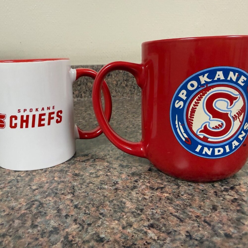 Spokane Chiefs Hockey and Spokane Indians Baseball coffee mugs. Set of 2.
